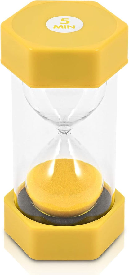 Sand Timer for Kids Set of 3 Small Colorful Hourglass Acrylic Covered Clock 1Min 2Min 5Min for Classroom, Home & Kids Room
