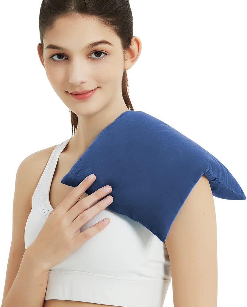 MORLIDEN Microwavable Heated Neck Wrap Warmer and Shoulder Weighted Heating Pad Microwave for Hot and Cold Compress - Dark Gray