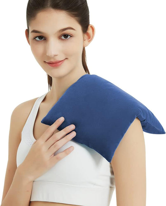 MORLIDEN Microwavable Heated Neck Wrap Warmer and Shoulder Weighted Heating Pad Microwave for Hot and Cold Compress - Dark Gray