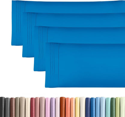 Standard Pillow Cases Set of 10 - Ultra Soft Hotel Quality Pillowcase Covers - Comfy, Cozy & Wrinkle Free - Shrink, Stain and Fade Resistant - Machine Washable Pillow Protectors - 10 Pcs Set - White - Colors A