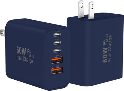 USB C Charger Block Fast Charging, 60W Phone Charger USBC Wall Plug Adapter