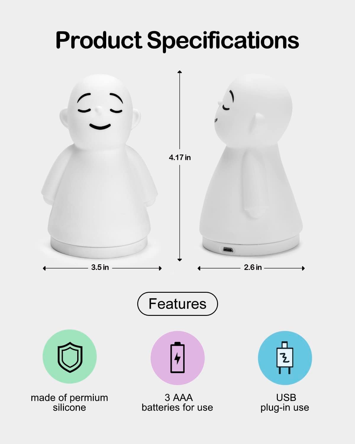 Calm Your Mind for Stress & Anxiety Relief Night Light for Mindfulness - Guided Visual Meditation Tool for Women Men- Relaxing Self Care for Adults Kids