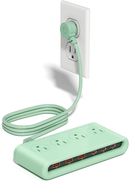 Power Strip with USB Port - 4AC & 6 USB(3USB C), Outlet Extender 5FT