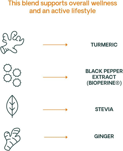 JESSICA WELLNESS Magical Turmeric Tea | Turmeric Powder Blend with Ginger, Black Pepper & Stevia | Turmeric Tea Drink Mix | Curcumin & Ginger Blend | 3.5 oz