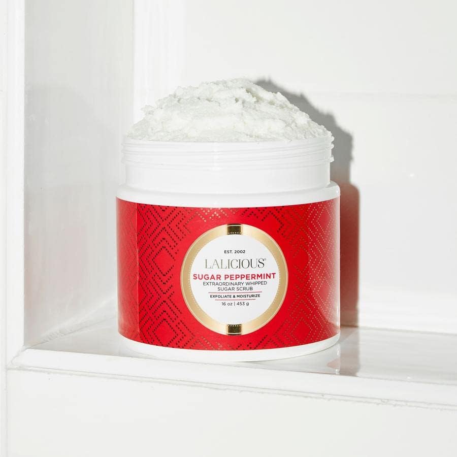 LALICIOUS Endless Summer Exfoliating & Moisturizing Body Scrub | Sugar & Coconut Oil | Pre-Shave Scrub for Ingrown Hairs & Razor Bumps | Gently Buffs & Smooths Sensitive Skin | No Parabens Large 16oz