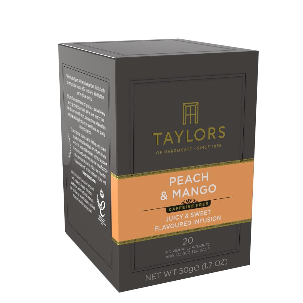 Taylors of Harrogate Peach & Mango Herbal Tea Bags, 20ct (Pack of 1)
