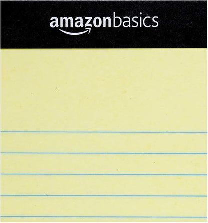 Amazon Basics Wide Ruled Lined Writing Note Pads for Office Supplies, 8.5" x 11.75", White, 12-Pack of 50 Perforated Sheets