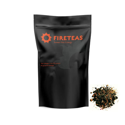 FIRE TEAS Sweet Hot ENERGY - Green Tea, Cinnamon, Cardamom, Ginger, Saffron - Restorative Strength, Wellness & Health Boost, Ayurvedic