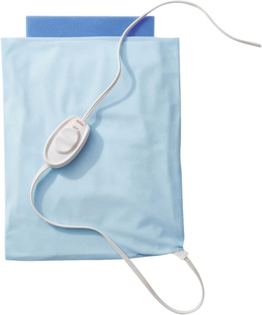 Sunbeam XL Heating Pad for Back Neck and Shoulder Pain Relief with Sponge for Moist Heating Option Extra Large 12 x 24" Blue