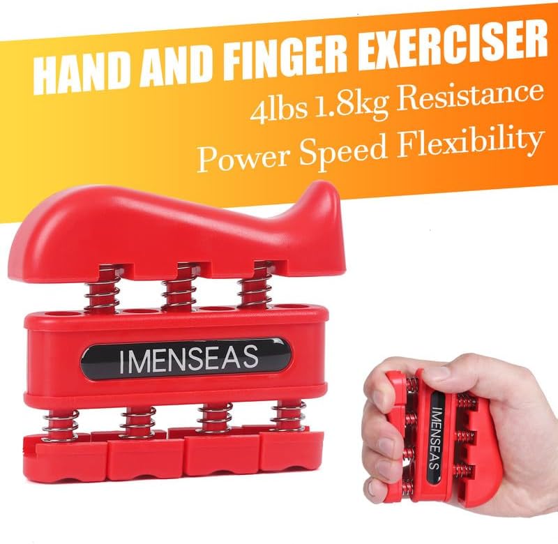 Grip Strength Trainer 7 Pack Adjustable Hand Gripper, Finger Stretcher Resistance Extensor Bands, Finger Exerciser, Grip Strength Ring & Stress Ball, Hand Grip Strengthener