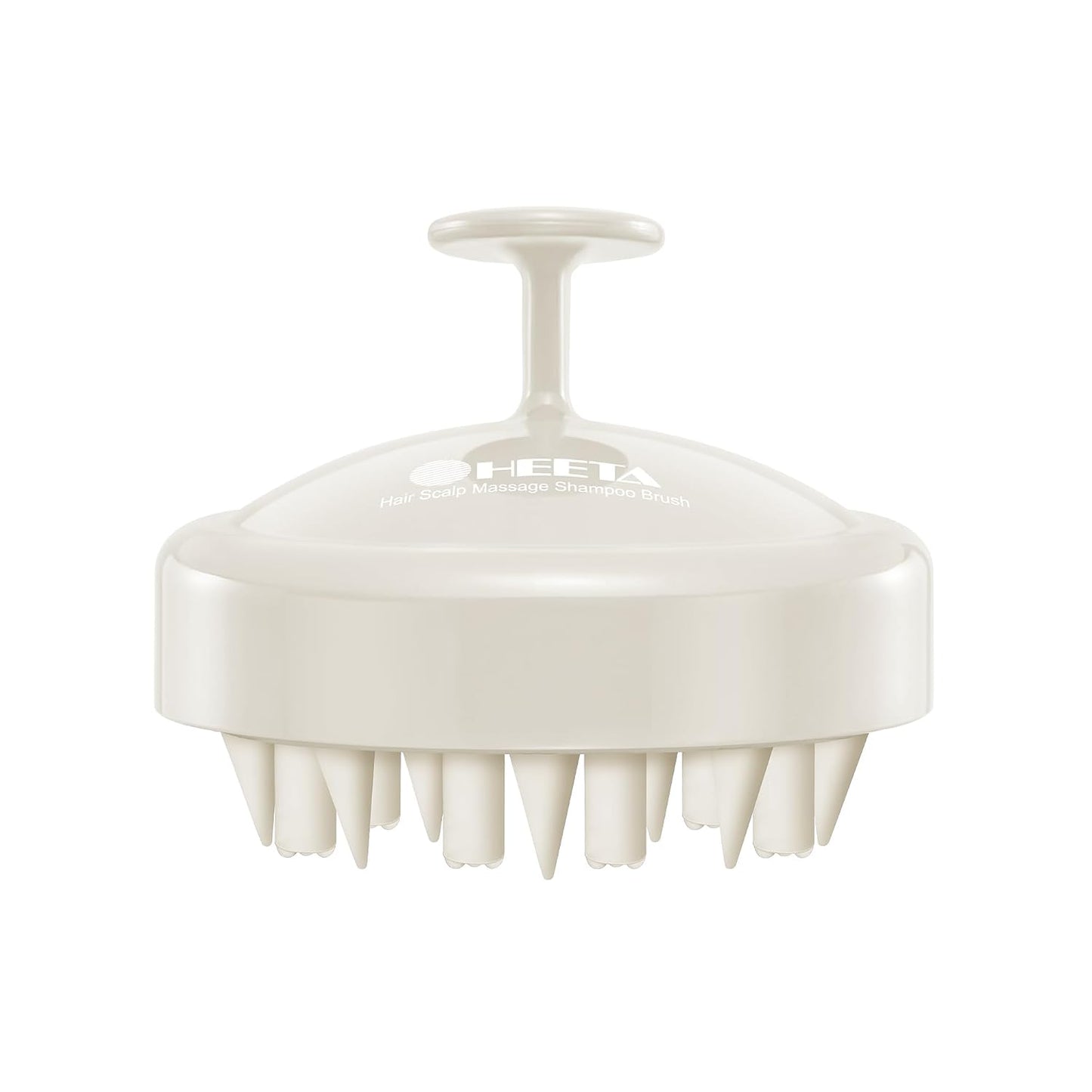 HEETA Hair Scalp Massager for Hair Growth, Shampoo Brush, Scalp Scrubber Exfoliator with Soft Silicone Bristles for Dandruff Removal to Relieve Stress, Wet Dry Use Updated Material, Beige