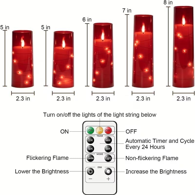 Waterproof Flameless Candles, 12 PC Battery Operated LED Pillar Candles with 2 Remote Controls & Timer, Flickering Indoor Outdoor Candles for Wedding, Patio, Easter, Bathroom, Home Decor, 4''5''6''
