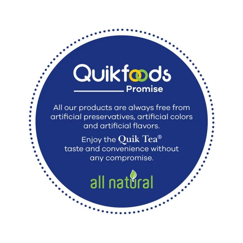 QuikTea Lemongrass Unsweetened Chai Tea Latte - Naturally Caffeine-Light, Preservative-Free, No Sugar Added – 640g of Perfection, Gluten Free, Kosher