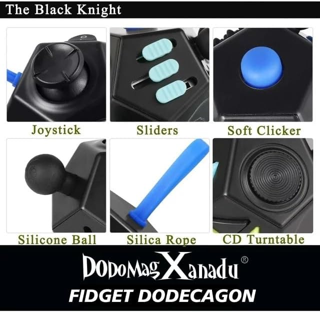 Fidget Dodecagon-12 Sided Fidget Toy Stress Relief Cube for Children and Adults, Silent Compact Classroom Gifts Stocking Stuffers for Teen Boys, Kids(B3 Blue Sky)