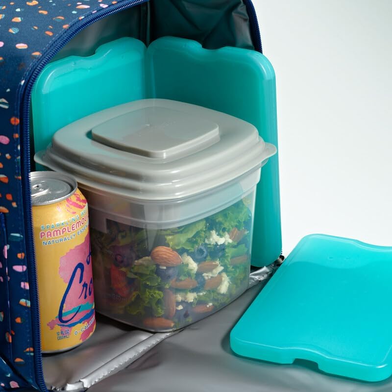 Cool Coolers by Fit & Fresh 4 Pack XL Slim Ice Packs, Quick Freeze Space Saving Reusable Ice Packs for Lunch Boxes or Coolers