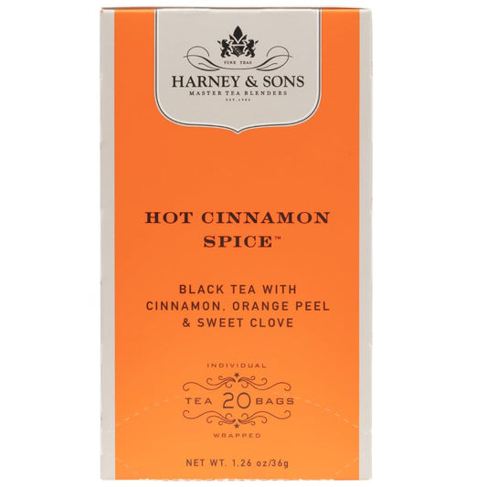 Harney & Sons Black Tea Bags, Hot Cinnamon Spice, 20 Count