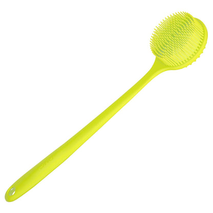 DNC Back Scrubber for Shower Soft Silicone Bath Body Brush with Long Handle (Black)