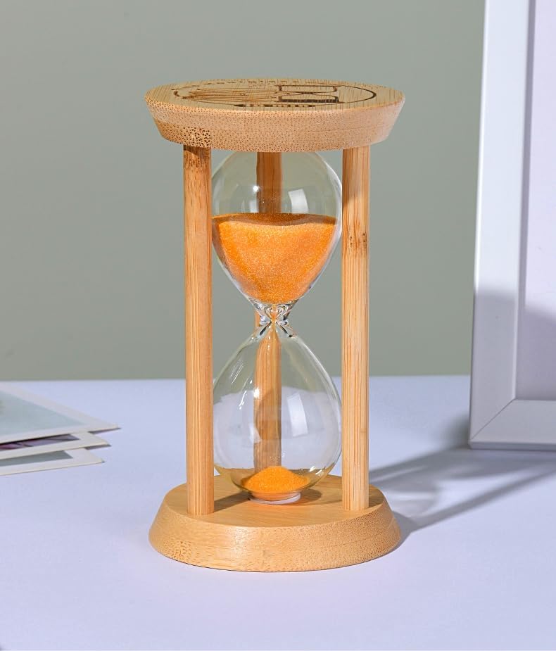 Mini Wooden Sand Timers,100% Bamboo Hourglass Sand Timers 1Min Sandglass Timer for Toothbrush Timer Games Classroom Home Office Cooking(Blue+1Min)