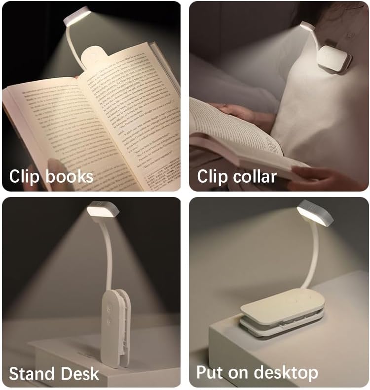 Choudao Rechargeable Book Light, Portable Reading Light,Black