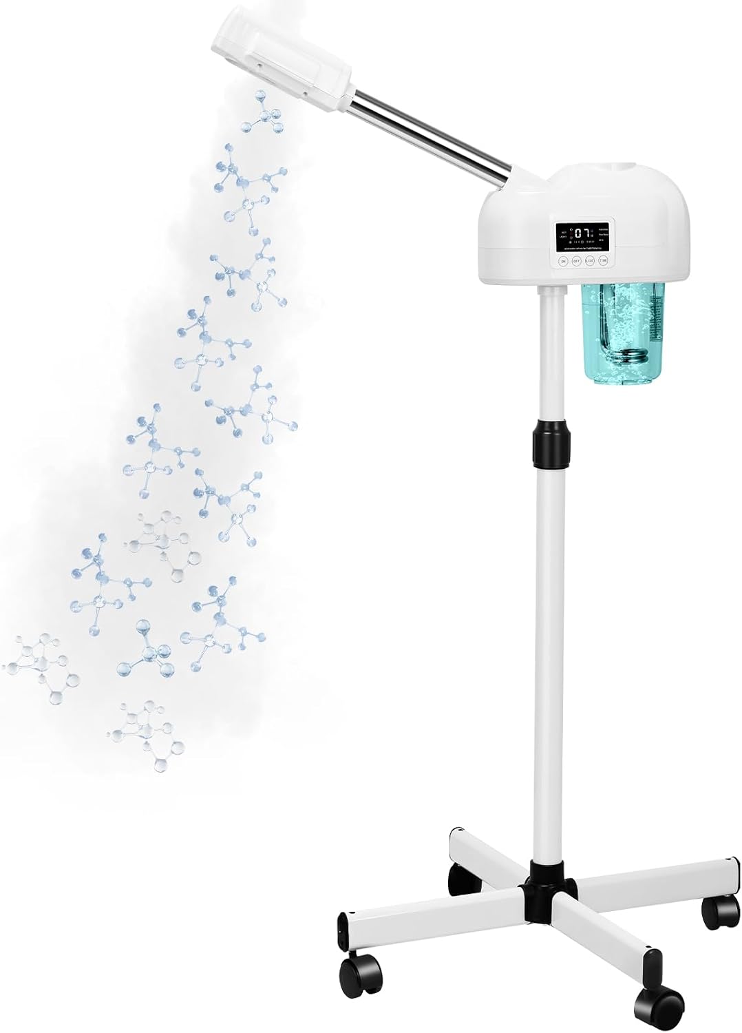 Facial Steamer with Hot Mist, Esthetician Barber Steamer, Height Adjustable & Rotatable Nozzle, for Home & Salon SPA