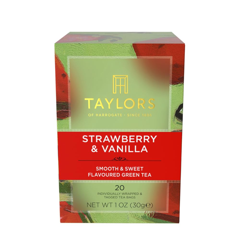 Taylors of Harrogate Strawberry & Vanilla Green Tea, 20ct (Pack of 1)