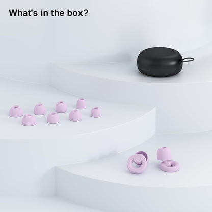 Jayine Ear Plugs for Noise Cancelling Ear Protection EarPlugs for Sleep,Concerts,Work,Study,8 Size Eartips with Small Box,Perfect -30dB Silicone Earplugs for Noise Reduction