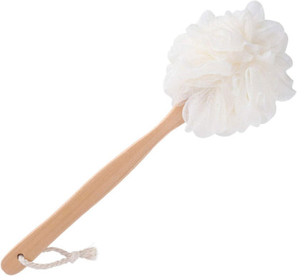 Back Scrubber for Shower & Body, Long Handle Bath Brush with Loofah Sponge, Exfoliating Shower Brush for Men and Women