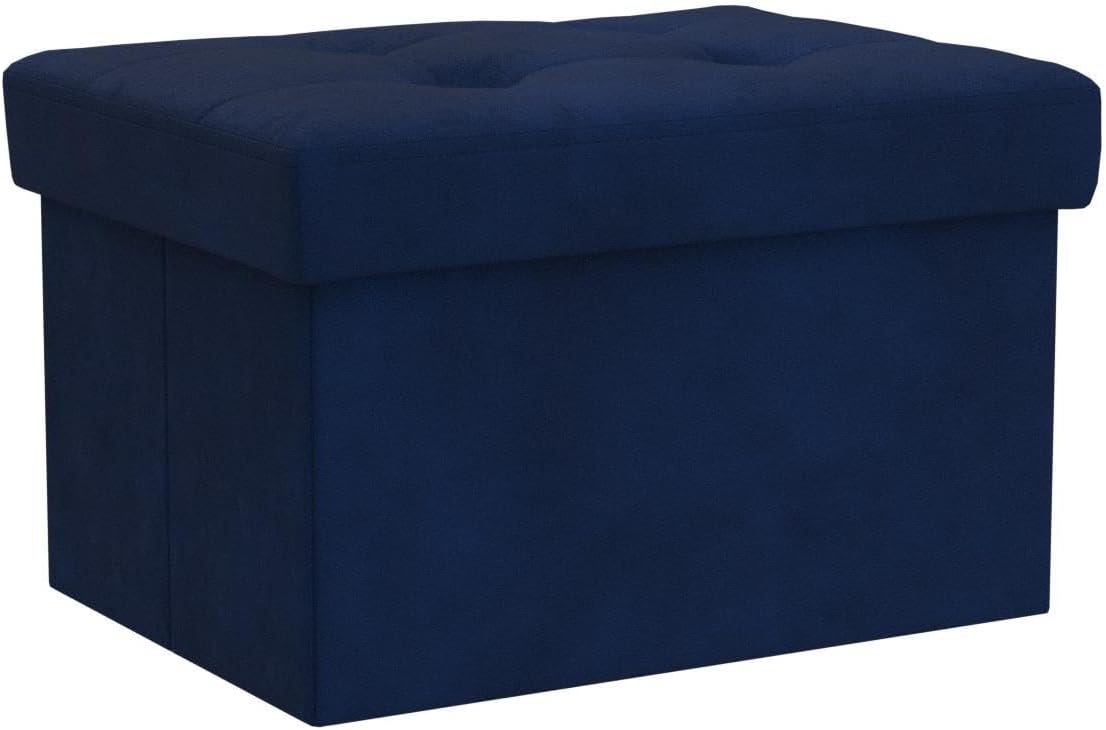 LINMAGCO Ottoman with Storage Small Foot Rest Stool Under Desk Stool Short Folding Footrest for Living Room Bedroom Home Office Dorm Dark Gray 16X12X12IN