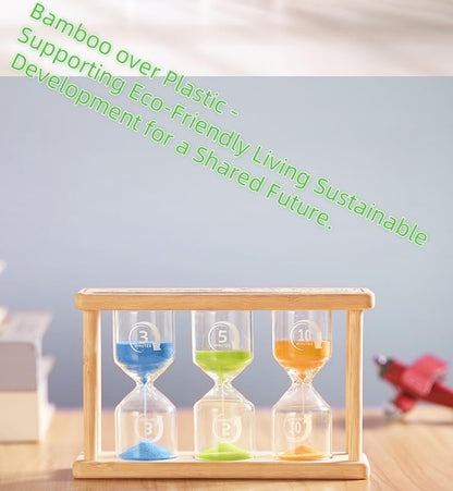 Mini Wooden Sand Timers,100% Bamboo Hourglass Sand Timers 1Min Sandglass Timer for Toothbrush Timer Games Classroom Home Office Cooking(Blue+1Min)