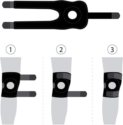 Bracoo Knee Support Brace for Men Women, Adjustable Compression Sleeve Wrap Patellar Pad Tendon - Arthritis Pain, meniscus tear, Injury Recovery, Running, Workout, KS10