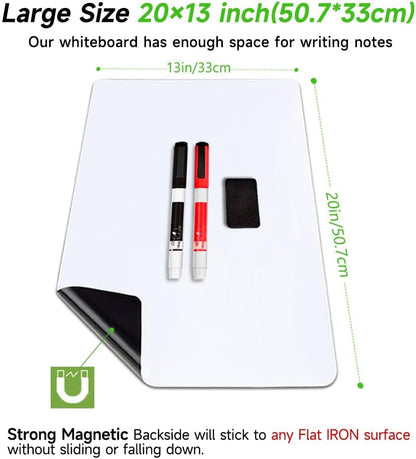 Magnetic Dry Erase Board Fridge Whiteboard Sheet 20"x13"