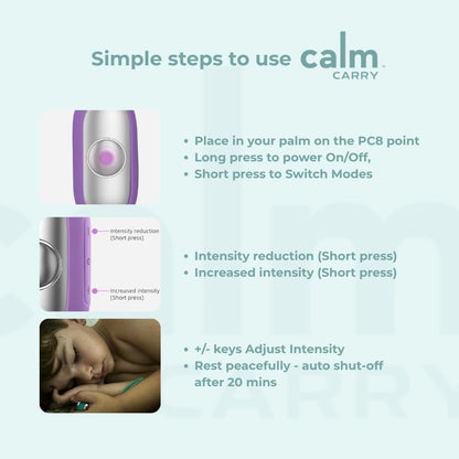 Glowco CalmCarry Sleep Aid Device – Handheld Microcurrent Relaxation Tool, Supports Calm, Focus & Gentle Relief, USB Rechargeable, Portable Wellness Device for Adults & Kids | Gray Calm Carry
