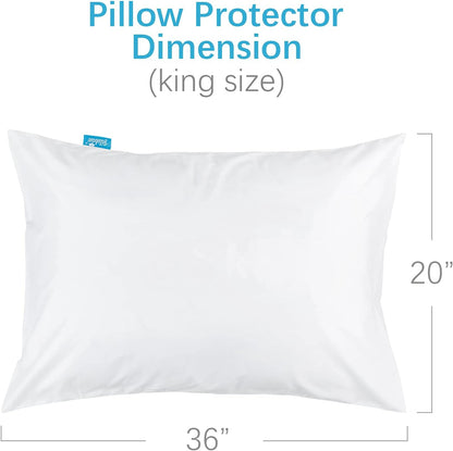 Pillow Protectors Waterproof 2-Pack, Standard Size with Zipper