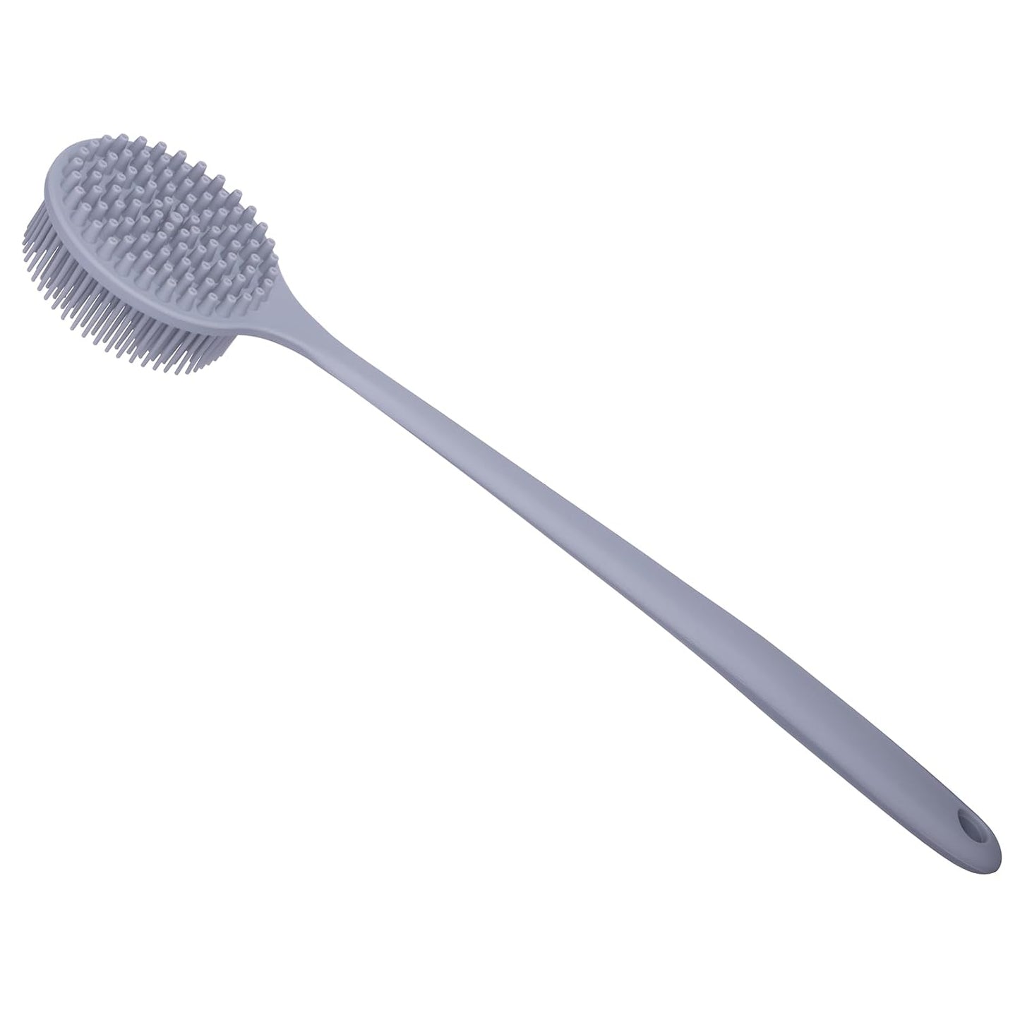 DNC Back Scrubber for Shower Soft Silicone Bath Body Brush with Long Handle (Black)