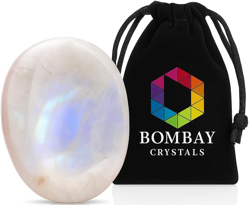 Natural Polished Thumb Palm Crystal for Meditation, Labradorite Worry Stone for Stress Relief, Anxiety Support & Pocket Reiki Healing
