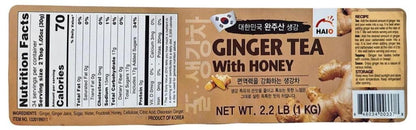 HAIO Ginger Tea With Honey - Korean Herbal Tea, 2.2 lb (1 kg) Jar