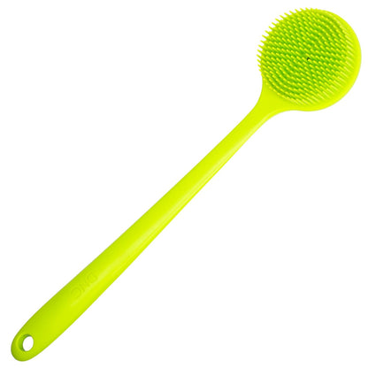 DNC Back Scrubber for Shower Soft Silicone Bath Body Brush with Long Handle (Black)