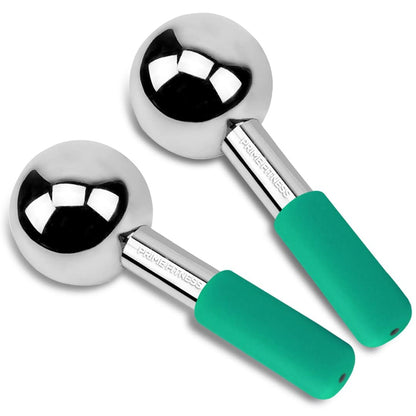 Ice Globes for Facials | Unbreakable Steel Cooling Roller | Cryo Sticks for Face | Massager for Face Neck & Eyes | Skin Care for Dark Circles, Puffiness, Wrinkles, Collagen Production (White)