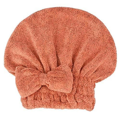 Microfiber Hair Drying Towels Head wrap with Bow-Knot Shower Cap Hair Turban hairWrap Bath Cap for Curly Long & Wet Hair Gift for Women Blackx2