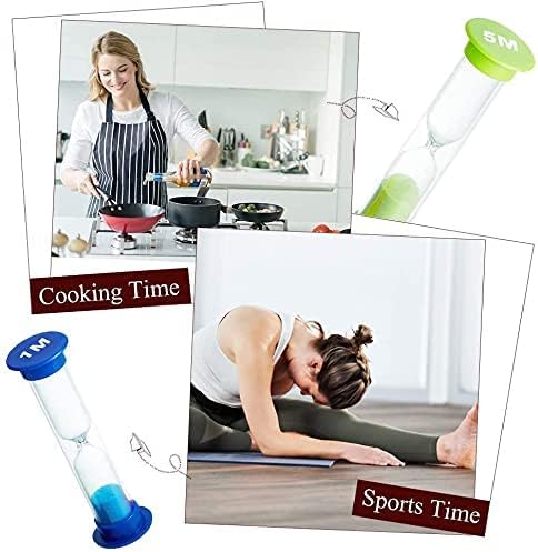 Sand Timer 6 Colors Hourglass Sandglass Sand Clock Timer 30sec / 1min / 2mins / 3mins / 5mins / 10mins (Pack of 6). for Classroom Game Home Office, Toothbrush Timer for Children Kids