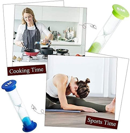 Sand Timer 6 Colors Hourglass Sandglass Sand Clock Timer 30sec / 1min / 2mins / 3mins / 5mins / 10mins (Pack of 6). for Classroom Game Home Office, Toothbrush Timer for Children Kids