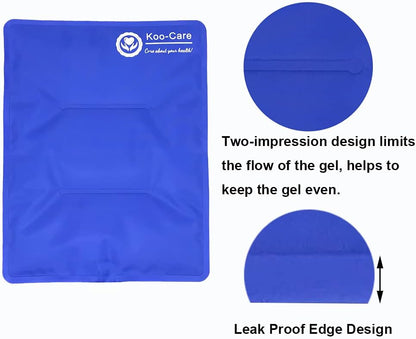 Koo-Care Extra Large Gel Ice Pack for Injuries Reusable Flexible Hot Cold Therapy Compress with Strap for Shoulder Rotator Cuff, Back, Hip, Shin - Knee Replacement Surgery Pain Relief XL 13" x 14.7"