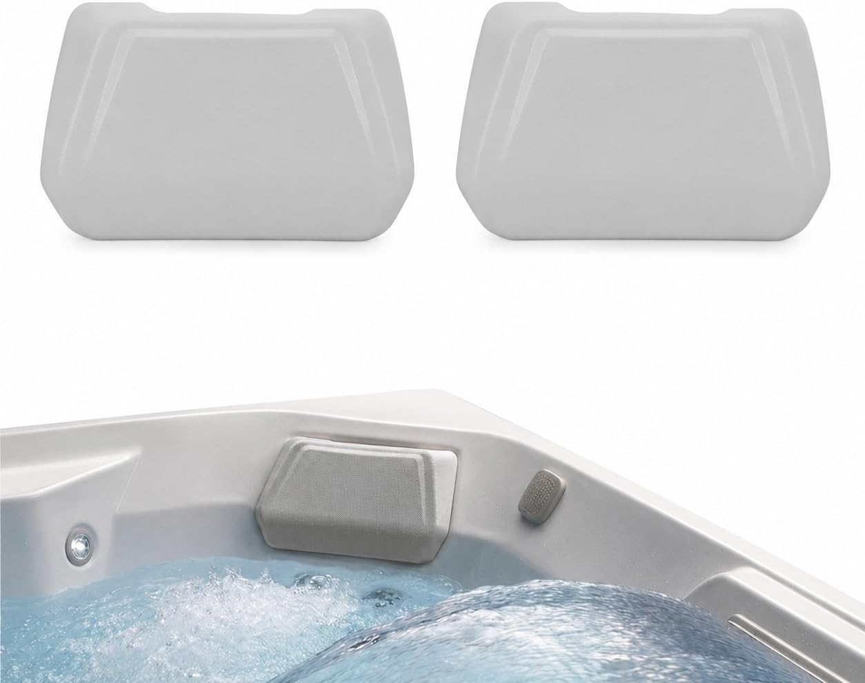 78160 Replacement Spa Pillow Fit for 2018 - Current Hot Spring Limelight Collection Spas Beam BMI & BMII, Flair, Flash, Prism, Pulse, EVA Hot Tub Headrest, Gray, 2 Pack