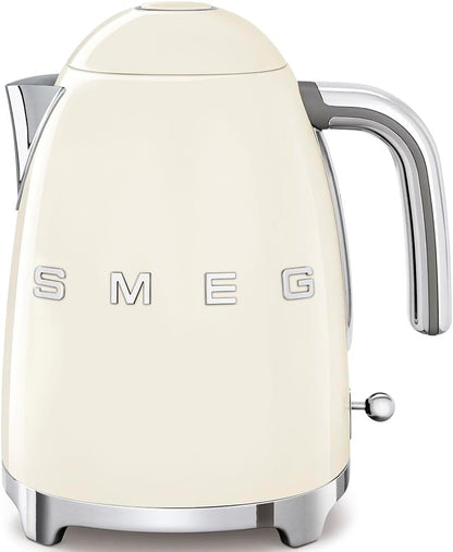 SMEG KLF03 Electric Kettle 1.7L (7 Cup), Retro Hot Water Boiler for Tea & Coffee, Fast Boiling, Auto Shut-Off, Soft Open Lid, 360° Swivel Base Countertop Kettle – Matte Champagne