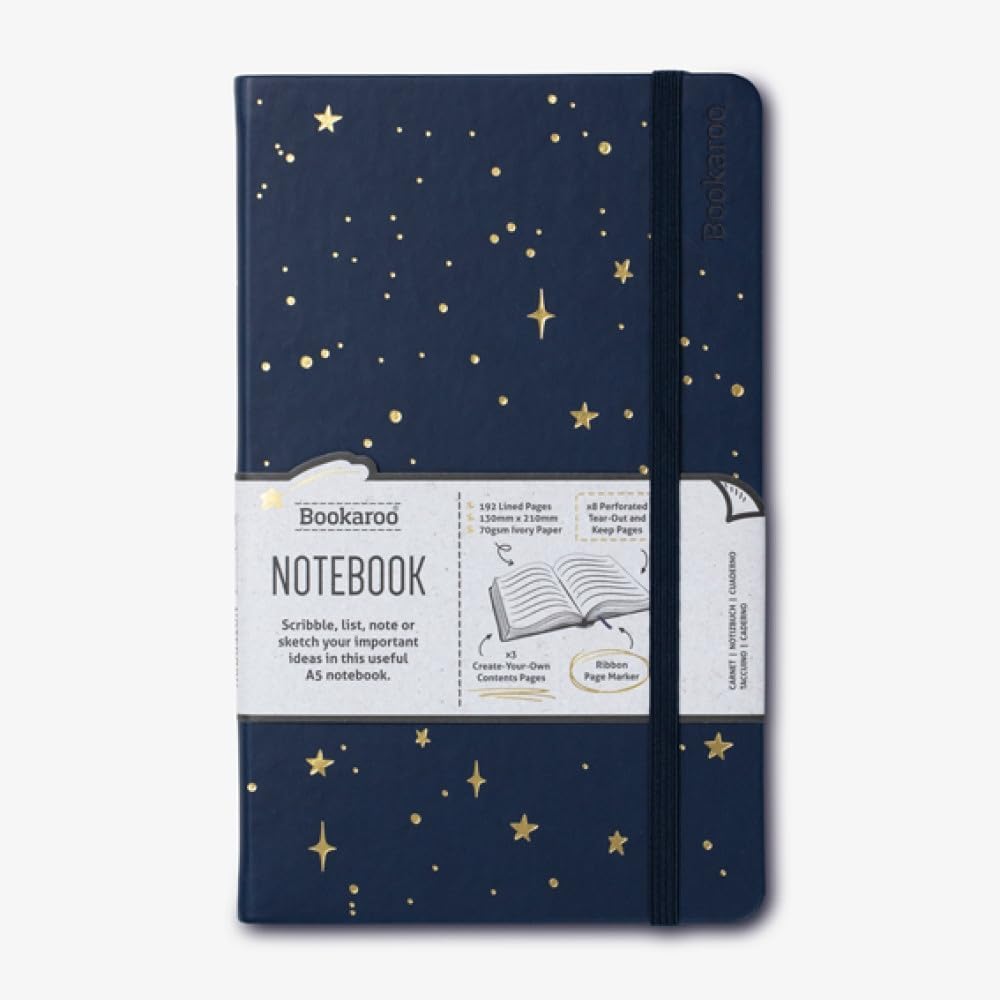IF Compact Book Light - Moon & Stars, Dark Blue/Gold
