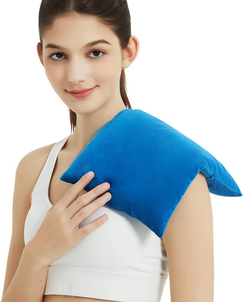 MORLIDEN Microwavable Heated Neck Wrap Warmer and Shoulder Weighted Heating Pad Microwave for Hot and Cold Compress - Dark Gray