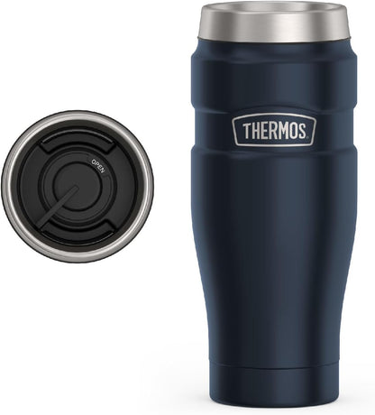 THERMOS Stainless King Vacuum-Insulated Travel Tumbler, 16 Ounce, Matte Steel