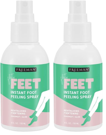 Freeman Flirty Feet Instant Foot Peeling Spray, Exfoliating Foot Mask For Summer, Moisturizing & Smooth Dry, Cracked Heels, Remove Dead Skin Quickly, Cruelty-Free & Vegan, 4 fl.oz./ 118 ml Bottle