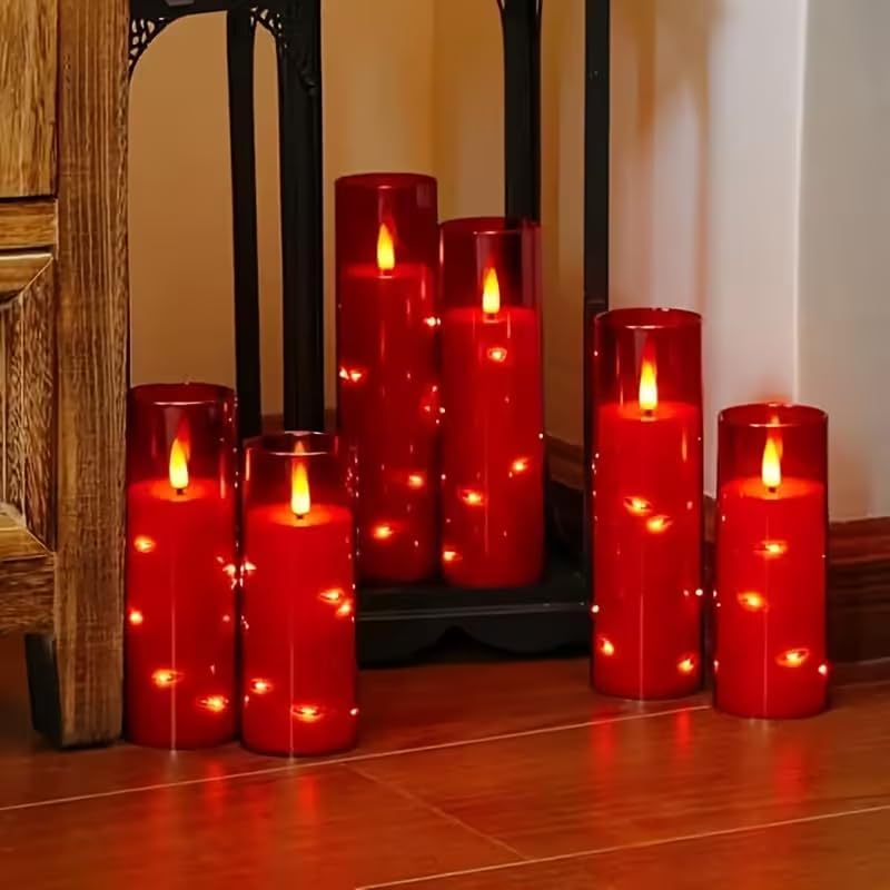 Waterproof Flameless Candles, 12 PC Battery Operated LED Pillar Candles with 2 Remote Controls & Timer, Flickering Indoor Outdoor Candles for Wedding, Patio, Easter, Bathroom, Home Decor, 4''5''6''