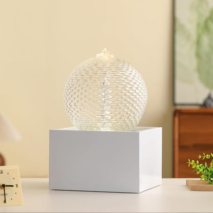 Generic Indoor Water Feature Tabletop Ceramic Fountain Home Kitchen Office Decoration Modern Design Style (white)